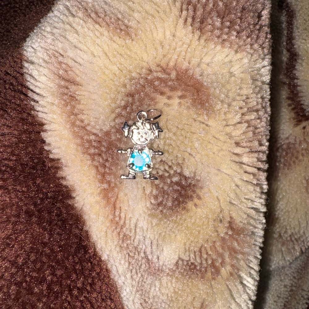 Charming Silver and Blue Brooch